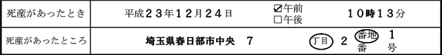 死産届_死産があった日時場所